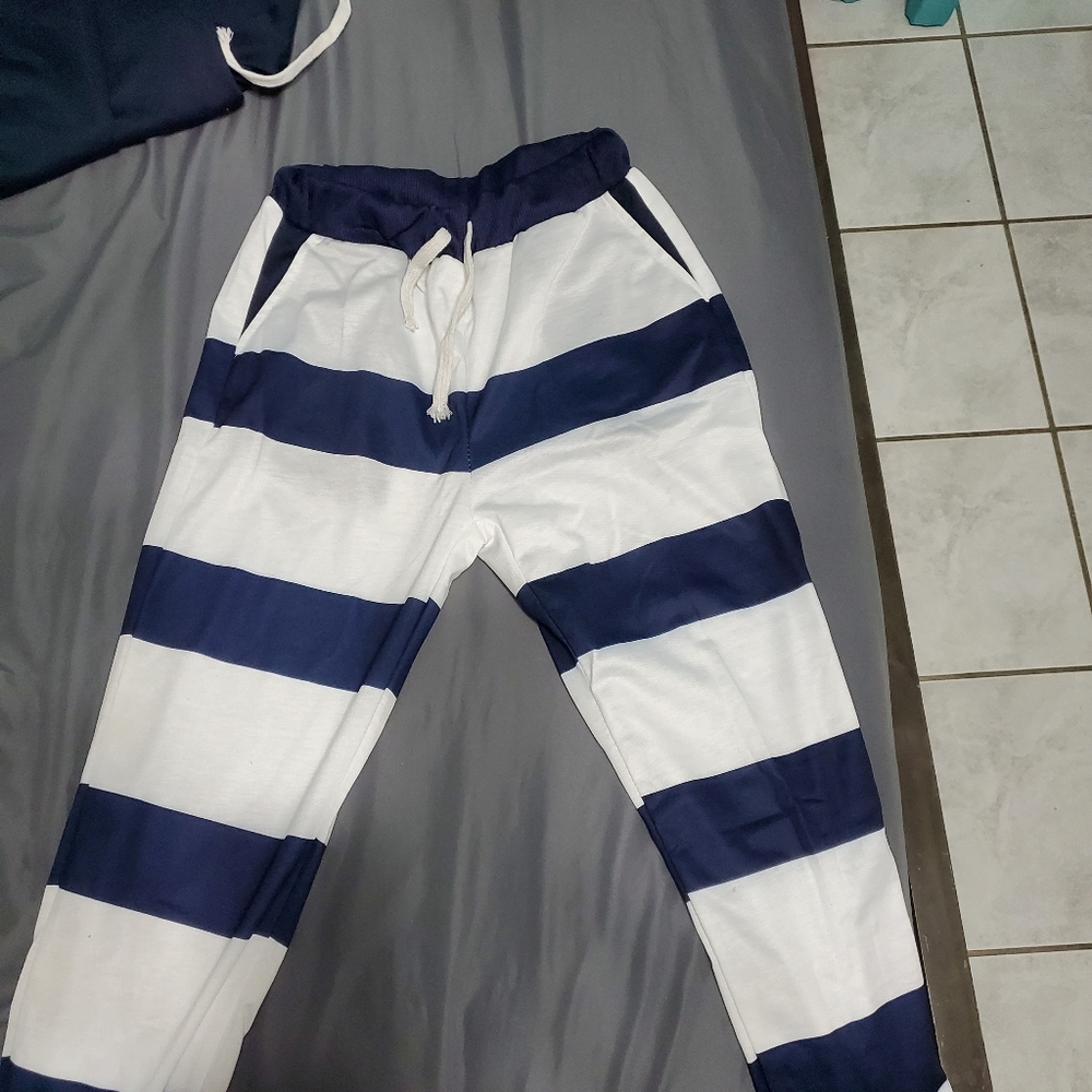 Navy and white